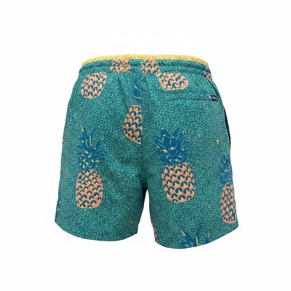 Chubbies Swim Trunks Mens Small Teal Pineapple Print 5.5 Inch Inseam